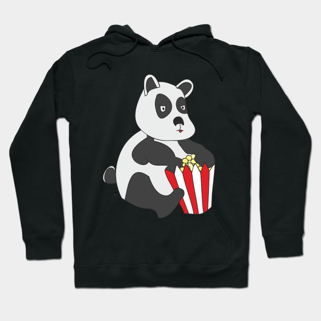 Panda with popcorn Hoodie by Alekvik